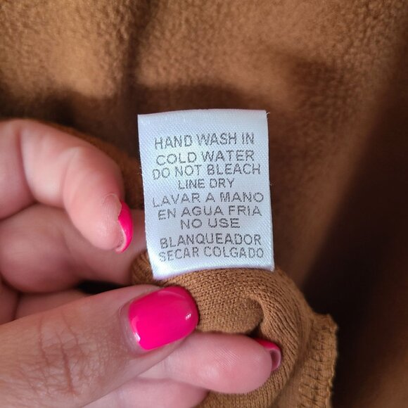 La Miel US Womens M Camel Brown Cowl Neck Sweater With Ribbed Hem & Sleeves - Picture 8 of 10